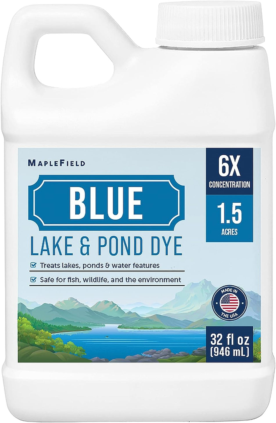 6X Concentrated Blue Lake & Pond Dye - 32 Oz